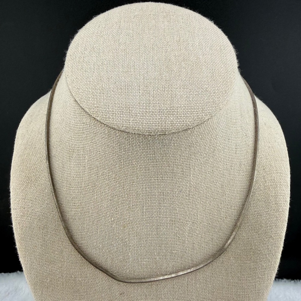 Vintage Paolo Romeo Necklace Silver 925 Italy Triangle Snake Chain 16in